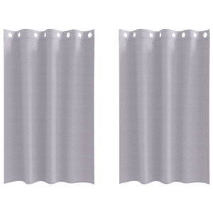 Cortinas 2 pcs Gris metálico 175 x 140 cm Poliéster H
