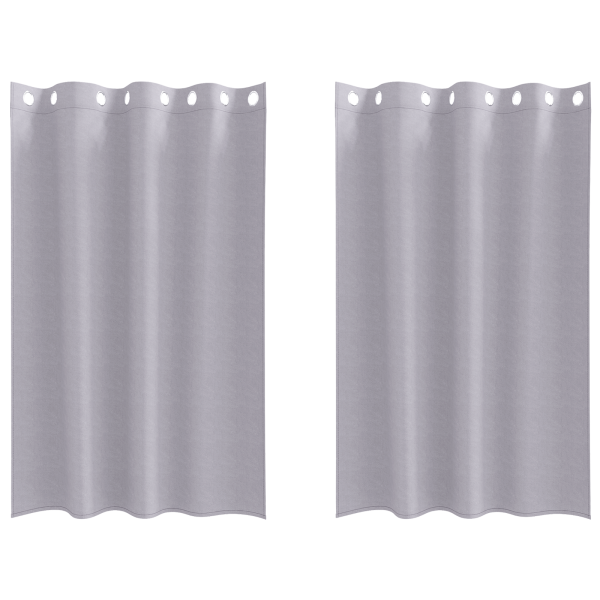 Cortinas 2 pcs Gris metálico 175 x 140 cm Poliéster M 2
