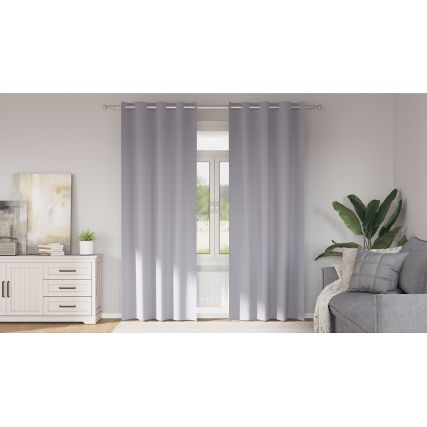 Cortinas 2 pcs Gris metálico 225 x 140 cm Poliéster D