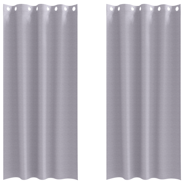 Cortinas 2 pcs Cinza Metálico 225 x 140 cm Poliéster M 2