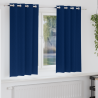 Cortinas con cortinas 2 pcs Azul oscuro 175 x 140 cm Poliéster 1