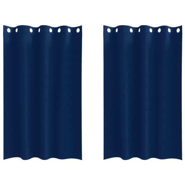 Cortinas com cortinas 2 pcs Azul escuro 175 x 140 cm Poliéster M 2