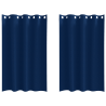 Cortinas con cortinas 2 pcs Azul oscuro 175 x 140 cm Poliéster 2