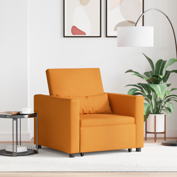 Sofá Cama Convertible Individual 3 en 1 Amarillo Oscuro Tela D