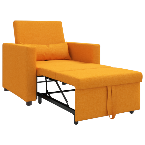 Sofá Cama Convertible Individual 3 en 1 Amarillo Oscuro Tela M 4