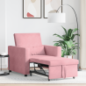 Sofa Cama Convertible rosa terciopelo 3-en-1 3
