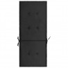 Cojín silla de jardín respaldo alto 2 uds tela negro 120x50x3cm 4