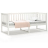 Sofá cama sin colchón madera maciza de pino blanco 80x200 cm 2
