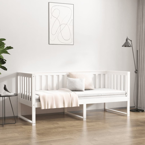 Sofá cama sin colchón madera maciza de pino blanco 80x200 cm M 4
