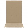 Cojín silla de jardín respaldo alto 4 uds tela beige 120x50x3cm 4