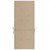Cojín silla de jardín respaldo alto 4 uds tela beige 120x50x3cm 5