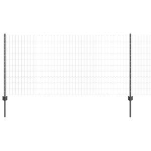 VidaXL Cerca Euro com 22 Postes U Cinza 1x25 m Aço H