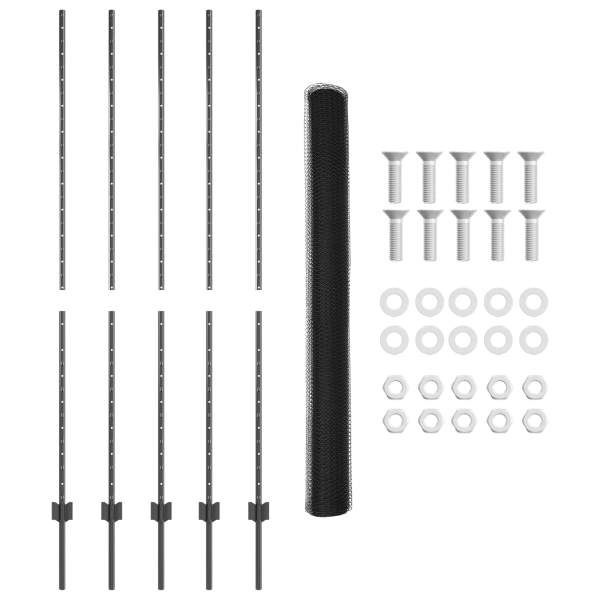 Postes de Cerca  10 pcs U-Channel Cinza 150 cm Aço M 5