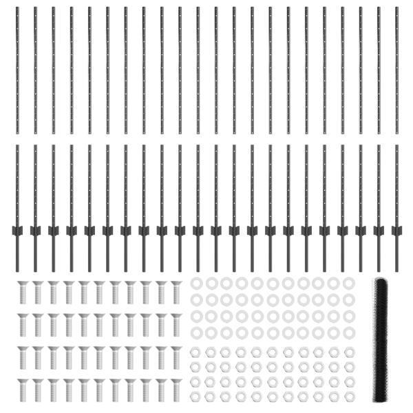 Postes de Cerca  22 pcs U-Channel Cinza 140 cm Aço M 5