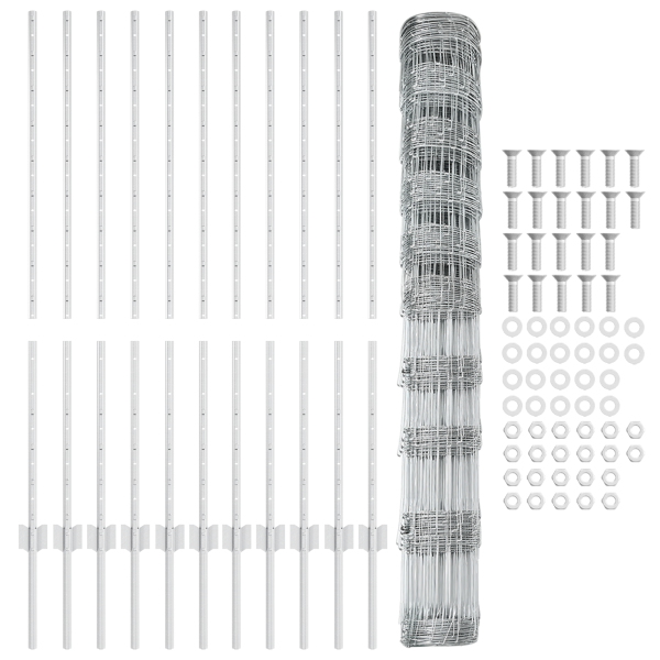 Postes de Cerca  22 pcs U-Channel 120 cm Aço Galvanizado M 4