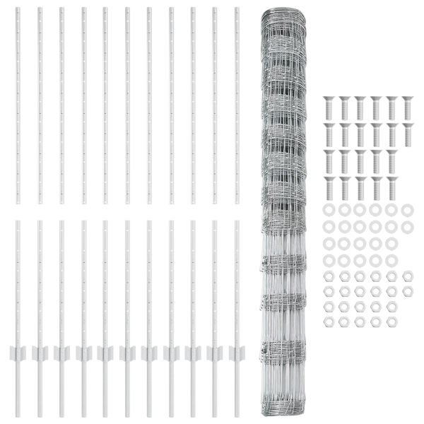 Postes de Cerca  22 pcs U-Channel 140 cm Aço Galvanizado M 4