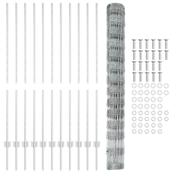 Postes de Cerca  22 peças U-Channel 140 cm Aço Galvanizado M 4