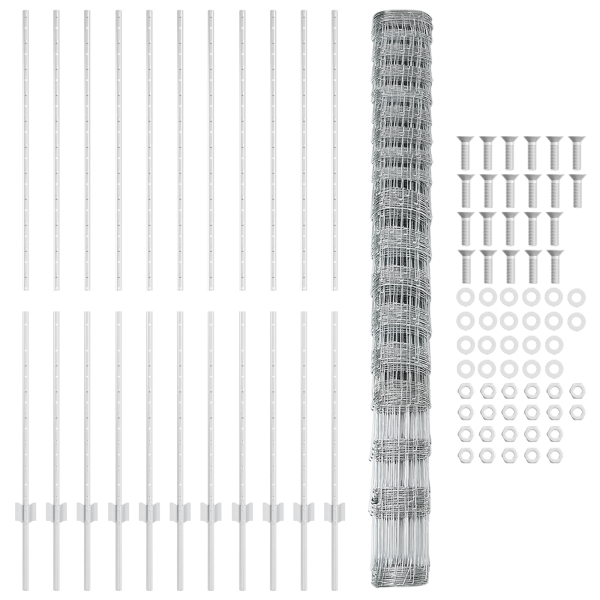 Postes de Cerca  22 pcs U-Channel 150 cm Aço Galvanizado M 4