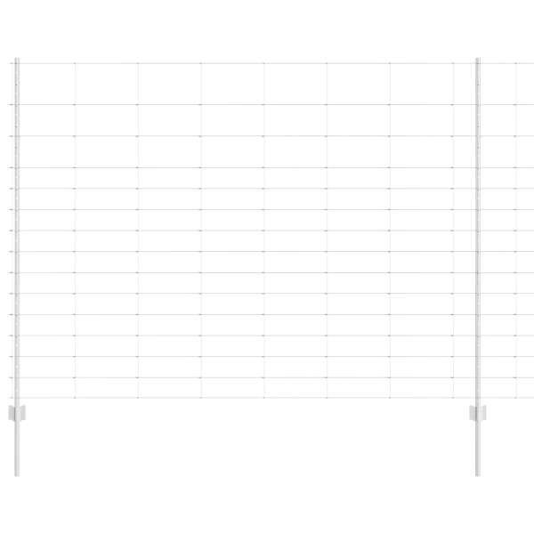 Postes de Cerca 22 pcs Canal U 160 cm Acero Galvanizado.  Cerca de Campo 1.6x25 m Acero Galvanizado M 2