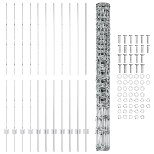Postes de Cerca  22 pcs U-Channel 160 cm Aço Galvanizado M 4