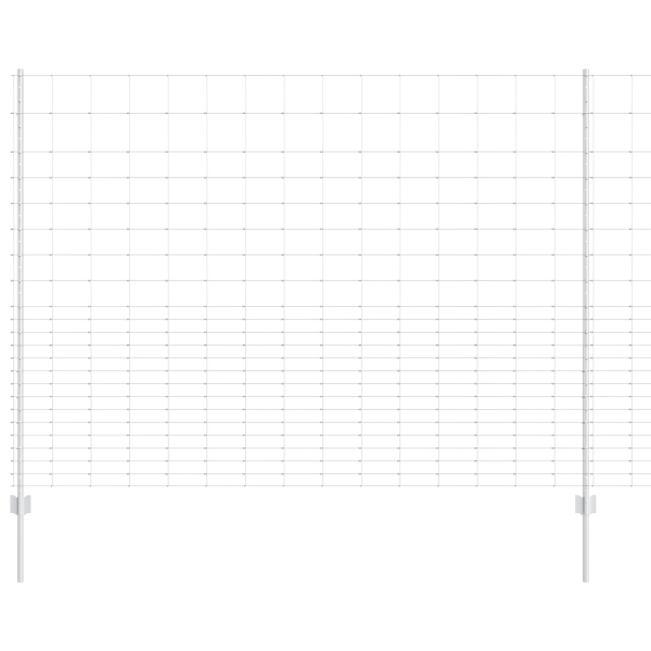 Postes de Cerca 22 pcs U-Channel 160 cm de Acero Galvanizado.  Cerca de Campo 1.6x25 m de Acero Galvanizado M 2