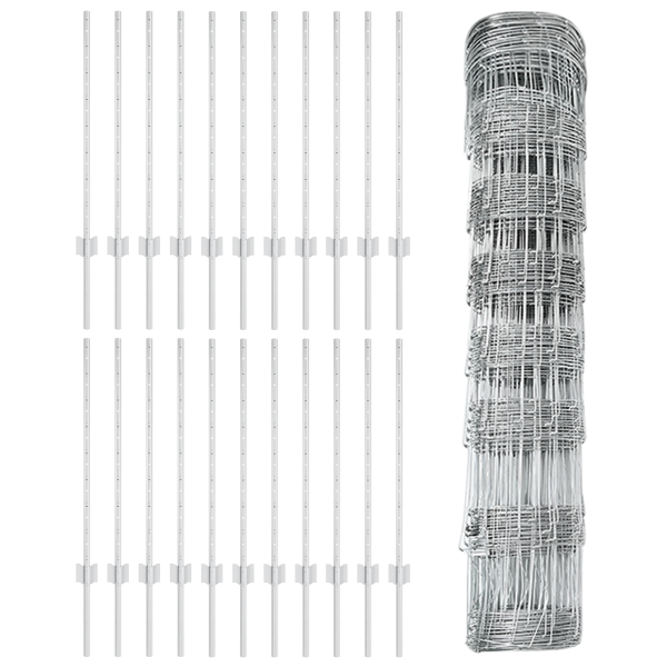 Postes de Cerca  11 pcs U-Channel 80 cm Aço Galvanizado M 4