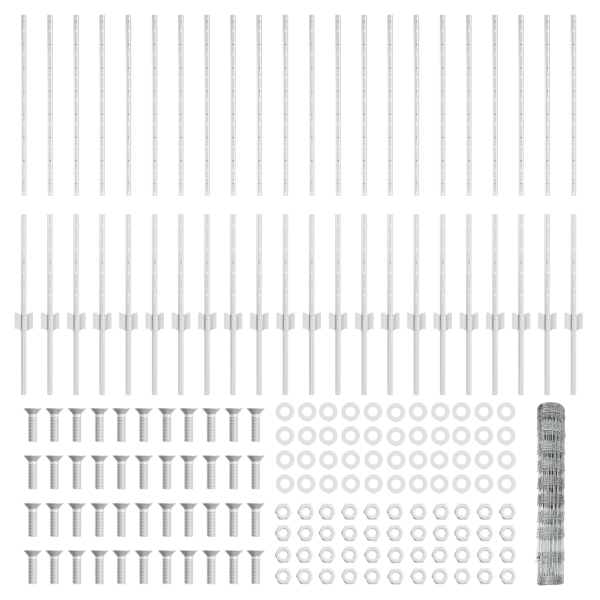 Postes de Cerca  22 pcs U-Channel 100 cm Aço Galvanizado M 4