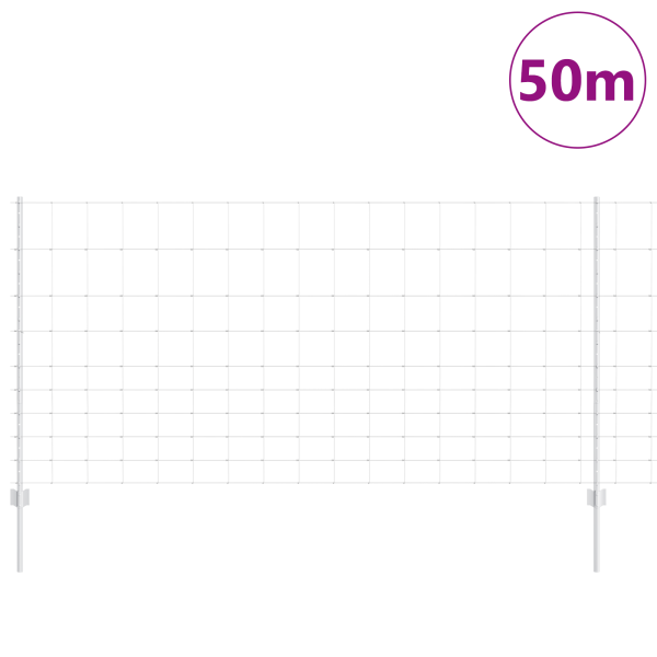 Posts de Cerca  22 pcs U-Channel 120 cm Acero Galvanizado. Cerca de Campo  1.2x50 m Acero Galvanizado M 3
