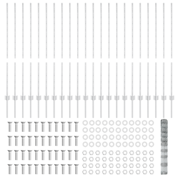 Posts de Cerca  22 pcs U-Channel 120 cm Acero Galvanizado. Cerca de Campo  1.2x50 m Acero Galvanizado M 4