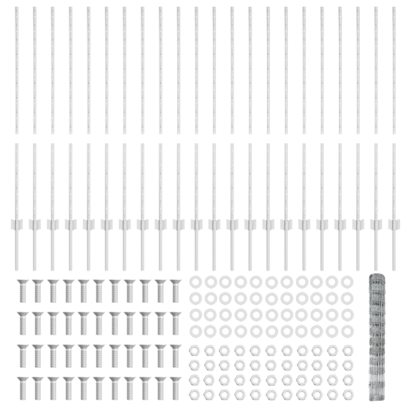 Postes de Cerca  22 pcs U-Channel 120 cm Aço Galvanizado M 4