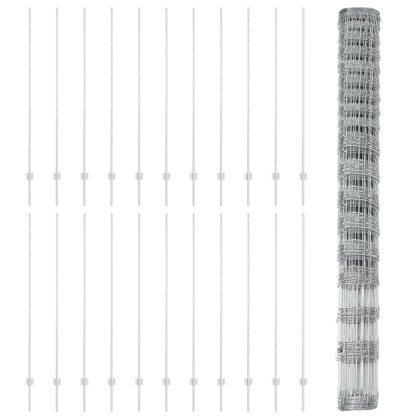 Postes de Cerca  22 pcs U-Channel 150 cm Aço Galvanizado M 5