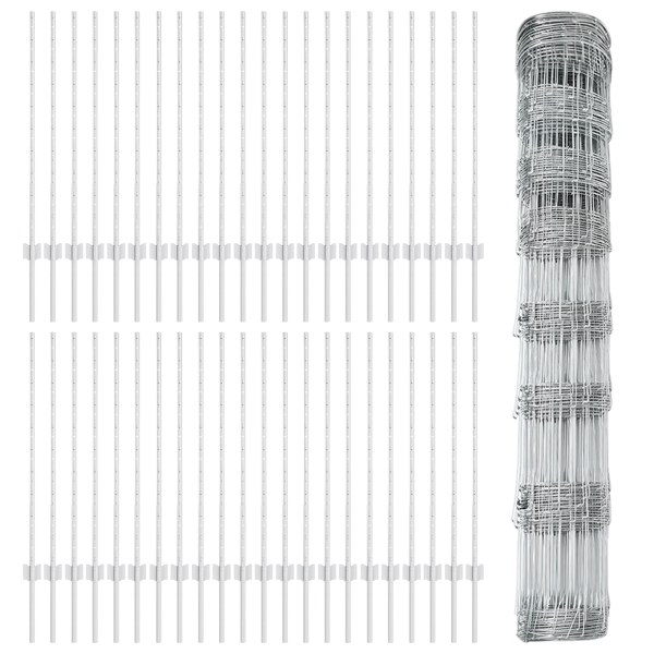 Publicaciones de Valla  22 pcs U-Channel 100 cm Acero Galvanizado. Valla de Campo  1x100 m Acero Galvanizado M 5
