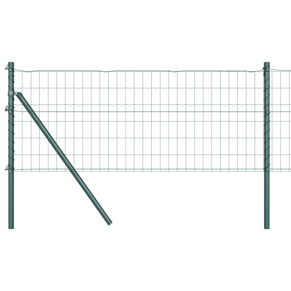 Cerca Euro con 7 Postes 0.6x10 m Acero Galvanizado Verde M 2