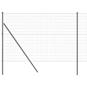 Cerca Euro com 7 Postes 1.6x10 m Aço Galvanizado Cinza H