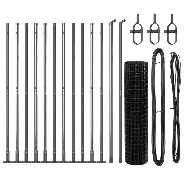 Cerca Euro com 13 postes flangeados 0.8x25 m de aço galvanizado M 4