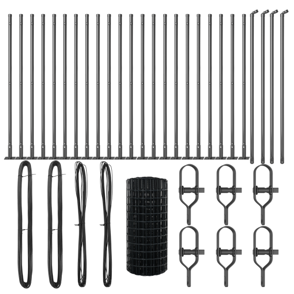 Cerca Euro com 13 Postes Flangeados 0.6x50 m Aço Galvanizado M 4