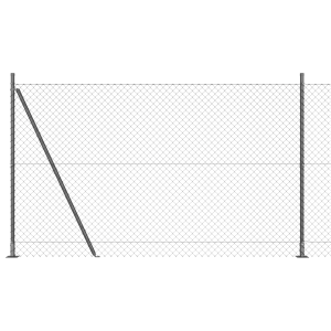 Conjunto de Postes de Cerca Prateado 10 x 1.6 m Aço Galvanizado H