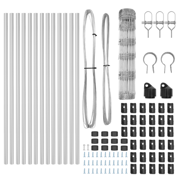 Cerca de Campo  0.8x25 m de Acero Galvanizado. Postes de Cerca  13 pcs Ø32 mm 120 cm de Acero Galvanizado M 5