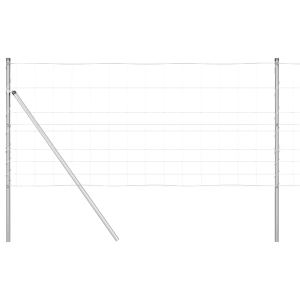 Cerca de Campo 1x25 m de Acero Galvanizado.  Postes de Cerca 13 pcs Ø32 mm 150 cm de Acero Galvanizado H