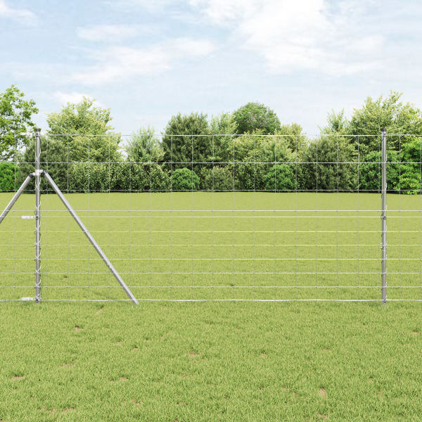 Cerca de Campo  1.2x25 m Acero Galvanizado. Postes de Cerca  13 pcs Ø32 mm 170 cm Acero Galvanizado D