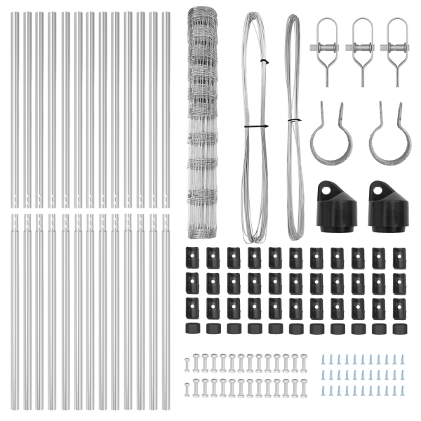 Cerca de Campo  1.2x25 m Acero Galvanizado. Postes de Cerca  13 pcs Ø32 mm 170 cm Acero Galvanizado M 5