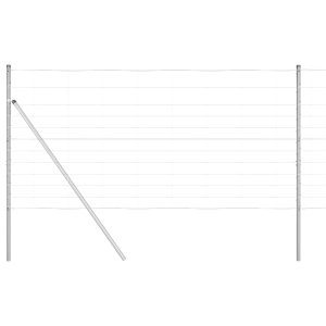 Valla de Campo  1.2x25 m de Acero Galvanizado. Postes para Cerca  13 pcs Ø32 mm 170 cm de Acero Galvanizado H