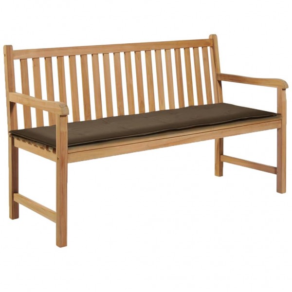 Cojín de banco de jardín tela Oxford gris taupé 150x50x3 cm D