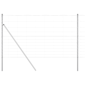 Valla de Campo 1.4x25 m Acero Galvanizado.  Postes de Valla 13 pcs Ø32 mm 190 cm Acero Galvanizado H