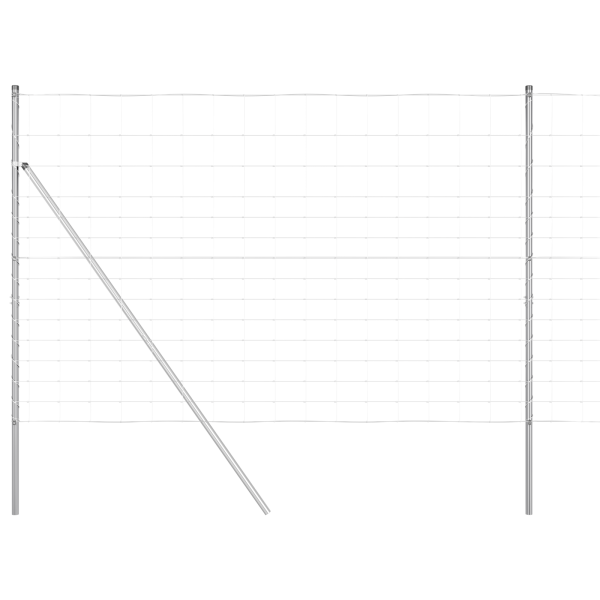 Cerca de Campo  1.6x25 m de Acero Galvanizado. Postes de Cerca  13 pcs Ø32 mm 210 cm de Acero Galvanizado M 2