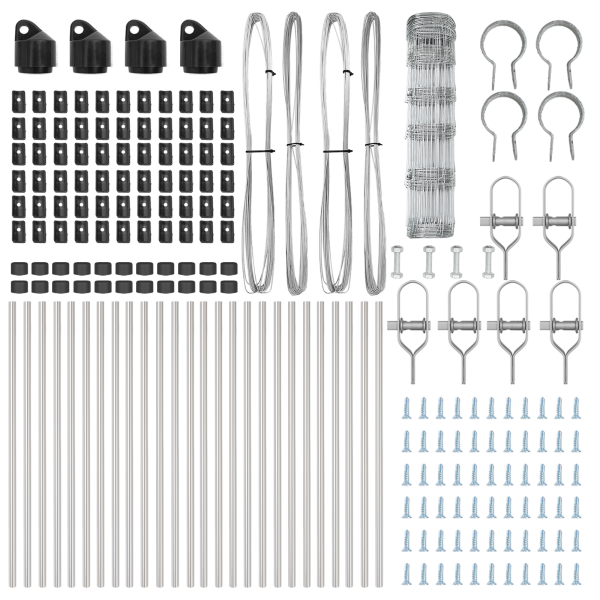 Cerca de Campo  0.8x50 m Acero Galvanizado. Postes de Cerca  13 pcs Ø32 mm 120 cm Acero Galvanizado M 5
