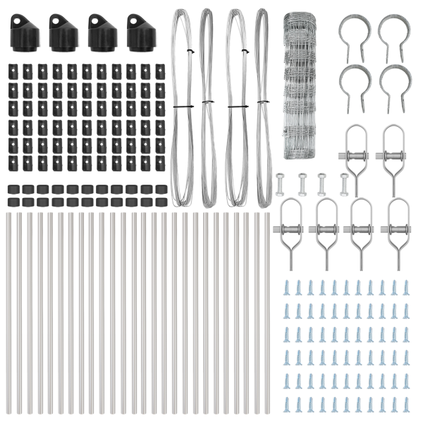 Cerca de Campo 0.8x50 m Acero Galvanizado.  Postes de Cerca 13 pcs Ø32 mm 120 cm Acero Galvanizado M 5
