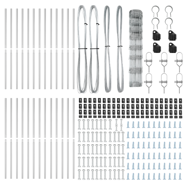 Cerca de Campo 1x50 m Acero Galvanizado.  Postes de Cerca 13 pcs Ø32 mm 150 cm Acero Galvanizado M 5