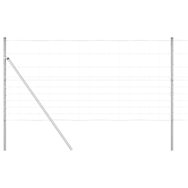 Cerca de Campo  1.2x50 m Acero Galvanizado. Postes de Cerca  13 pcs Ø32 mm 170 cm Acero Galvanizado M 2