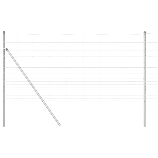 Cerca de Campo  1.2x50 m Acero Galvanizado. Postes de Cerca  13 pcs Ø32 mm 170 cm Acero Galvanizado M 2